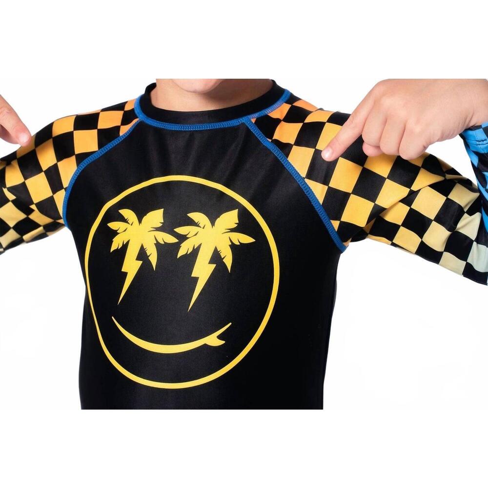 NEW APPAMAN happy surfing rash guard in gradient checkerboard - Picture 2 of 8